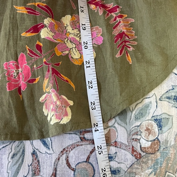 Free People Olive Floral Halter Mini Dress Boho Cotton Lined Side Zip Size XS - Picture 12 of 12